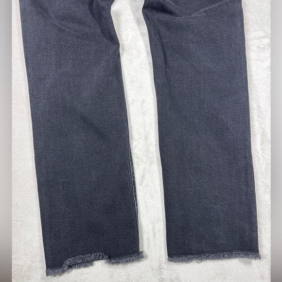 Anthropologie Pilcro The Vintage Straight Black Distressed Raw Hem Jeans Size 31 - Picture 12 of 16